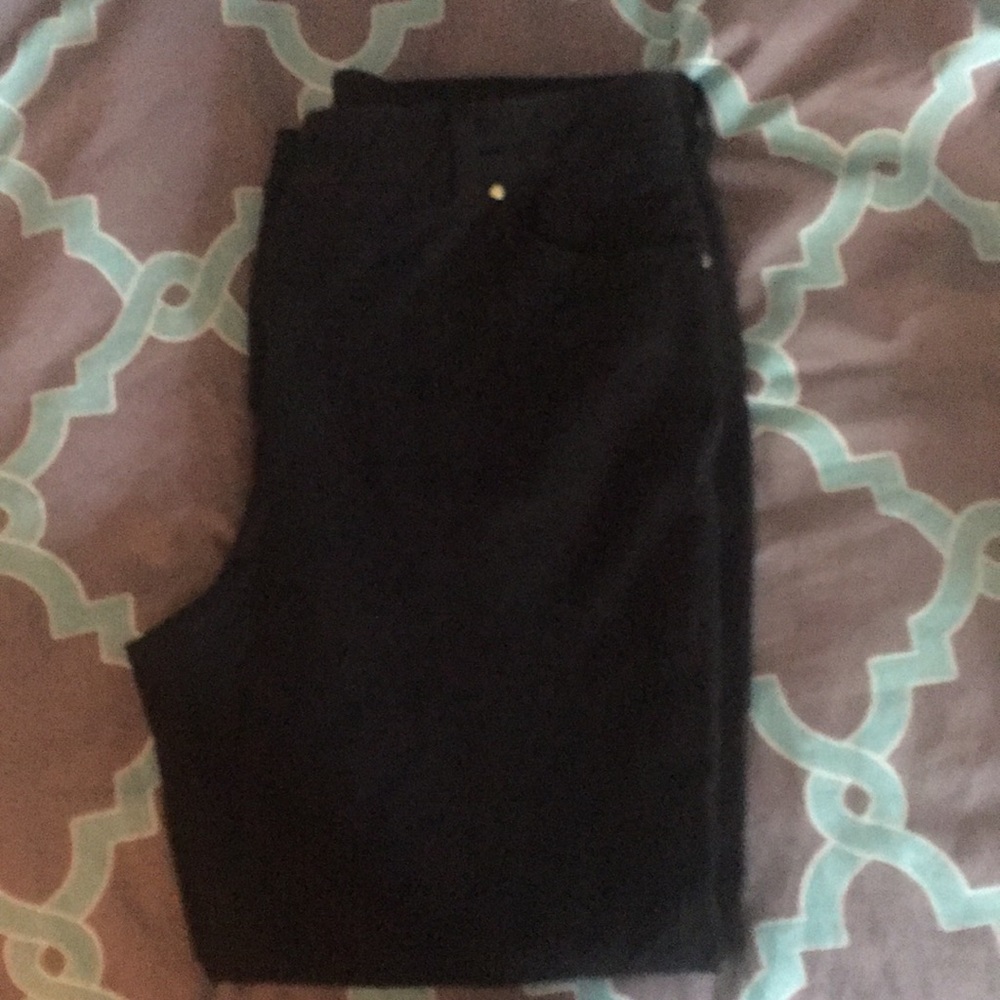 High waisted black jean pants